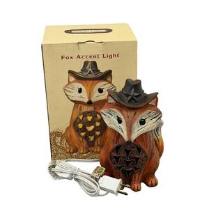 Cowboy Sheriff Fox Night Light Cowboy Hat Cracker Barrel Retired Accent Light